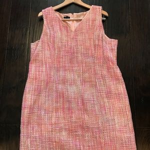 Talbots Pink Tweed Sleeveless Sheath Dress